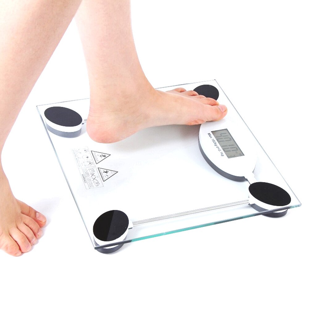 Digital Body Weight Bathroom Scale with Step-On Technology and Tempered Right Angle Glass Balance Platform 400lb/180kg 28cm