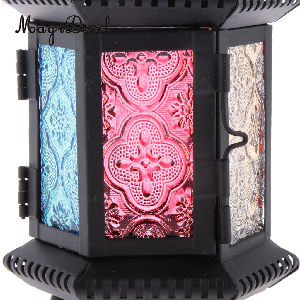 MagiDeal Metal Castle Moroccan Votive Candle Holder Hanging Lantern Home Centerpieces Decor