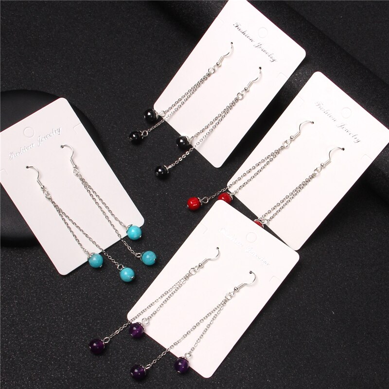 Simples brincos longos para mulher natiral pedra brincos de gota statemwnt borla eardrop balançar fahion jóias femininas brincos presentes