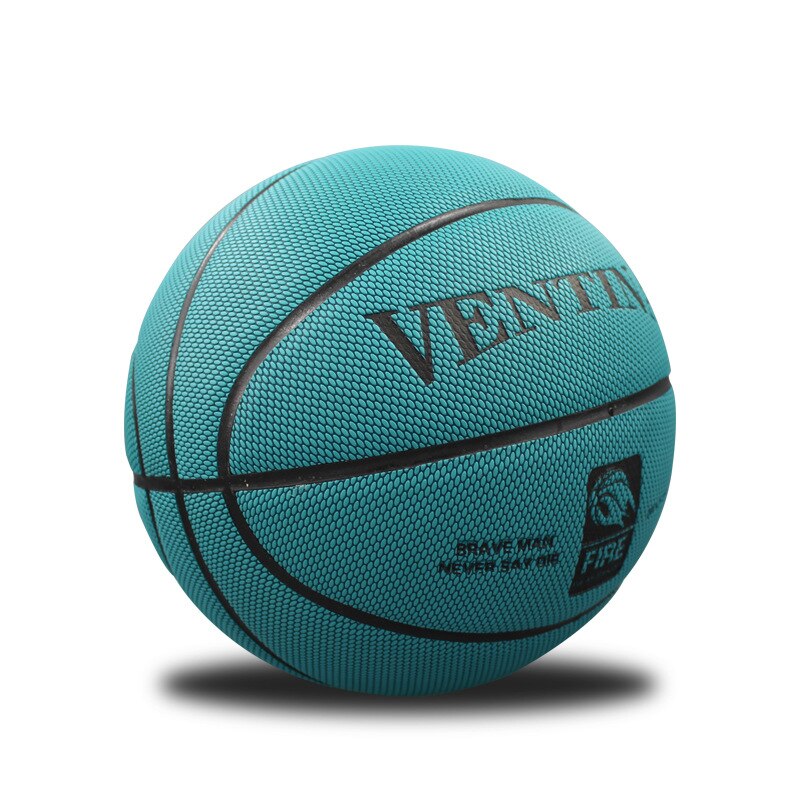 Hygroskopisk skridsikker pu blødt læder basketball udendørs indendørs basketball træning slidbestandig størrelse 7 basketball: Blå