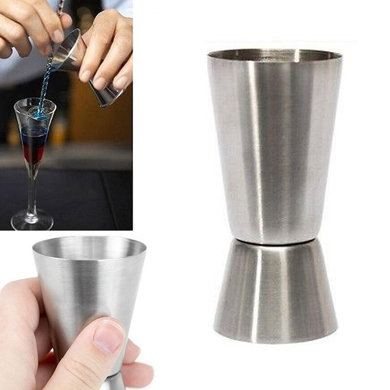 Stainless Steel Measuring Wine Glass Double-Head Ounce Cup Cocktail Drink Liquid Measuring Cup Home Bar Gadgets Accessories