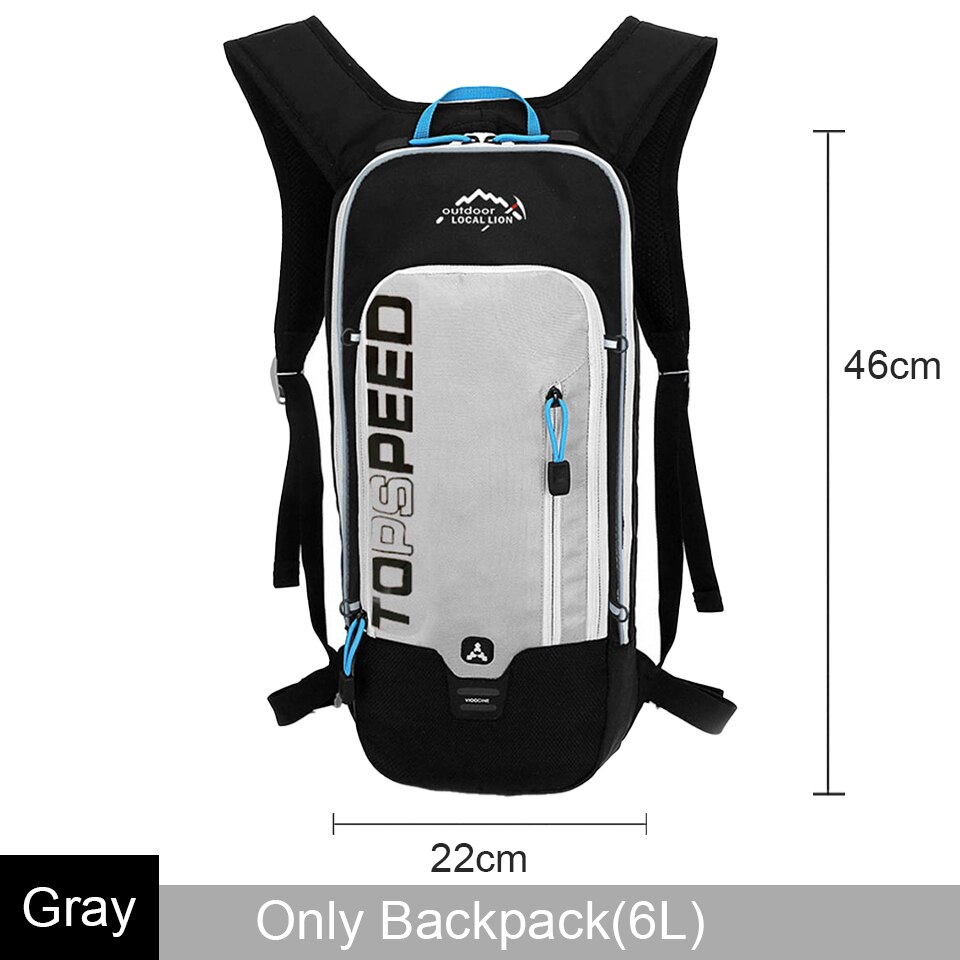 LOCAL LION 6L/5L Cycling Bag Men's Women Riding Waterproof Breathable Bicycle Backpack,Bicycle Water Bag,Bicycle helmet: A-Gray