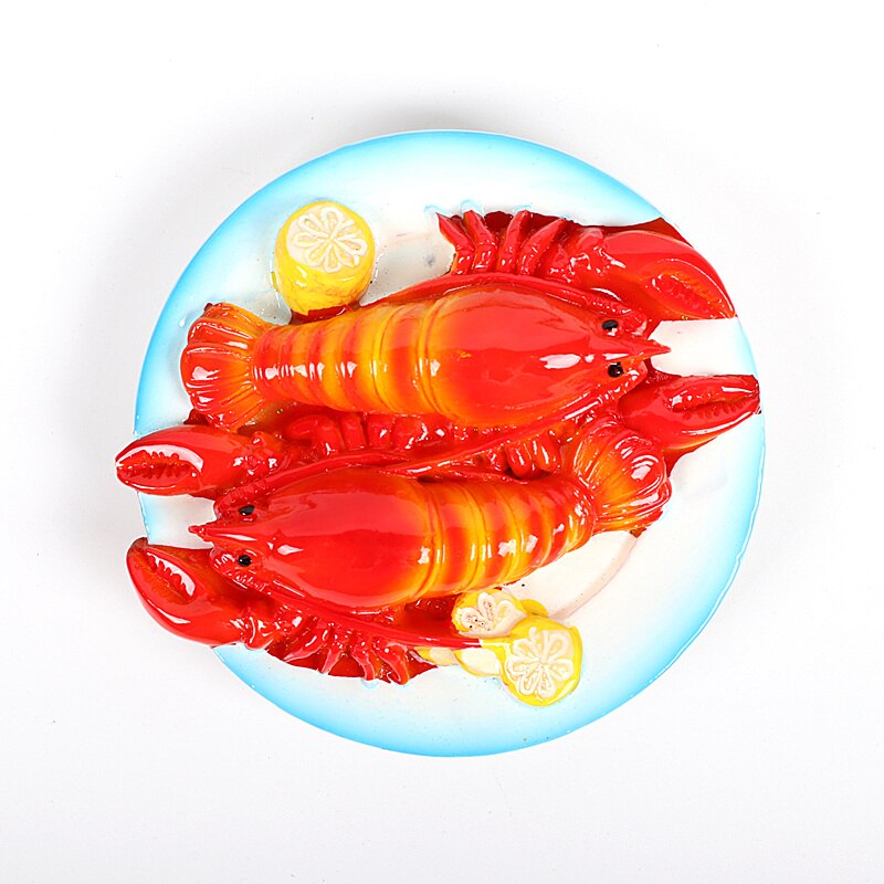 Bionische voedsel koelkast magnetische pasta melk pan ei brood tomaat koelkast plakken bericht stok magneet knop home decoratie: lobster