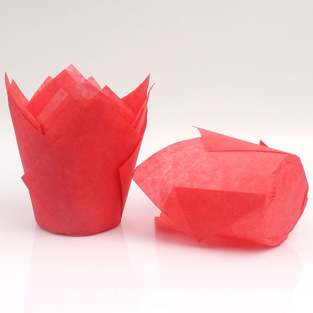 Cupcake revêtements tasse papier Tuli cuisson emballage boîte gâteau Muffin tasse boîte maison cuisine cuisson tulipe gâteau tasses: J