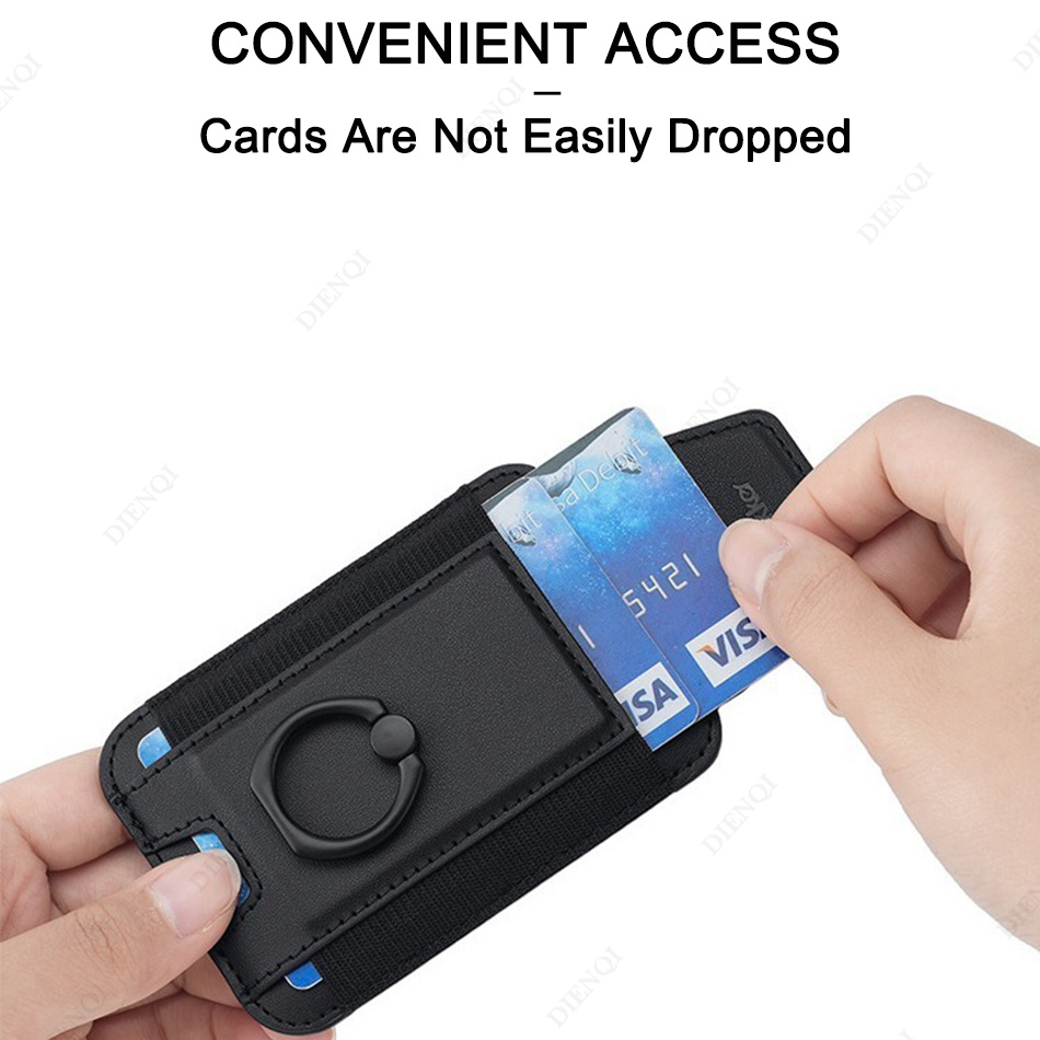 Magsafe Phone Wallet Card Holder with Ring Stand Flap Cover Pu Leather Wallet Magnetic Phone Case dla Iphone 12 13 14 15 16 Pro