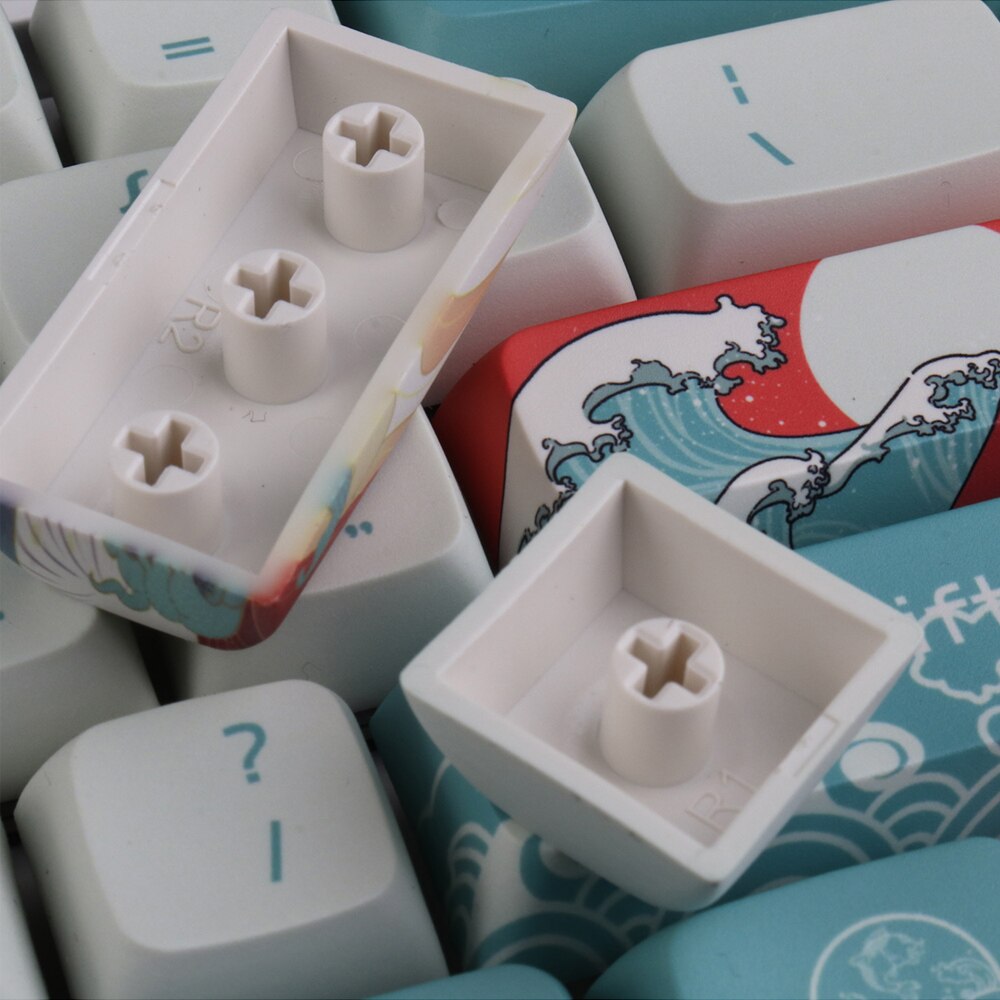 108 Keys XDA Profile PBT Keycap DYE-Sublimation Japanese Ukiyo-e Keycaps For GK61 Cherry MX Switch Mechanical Keyboard