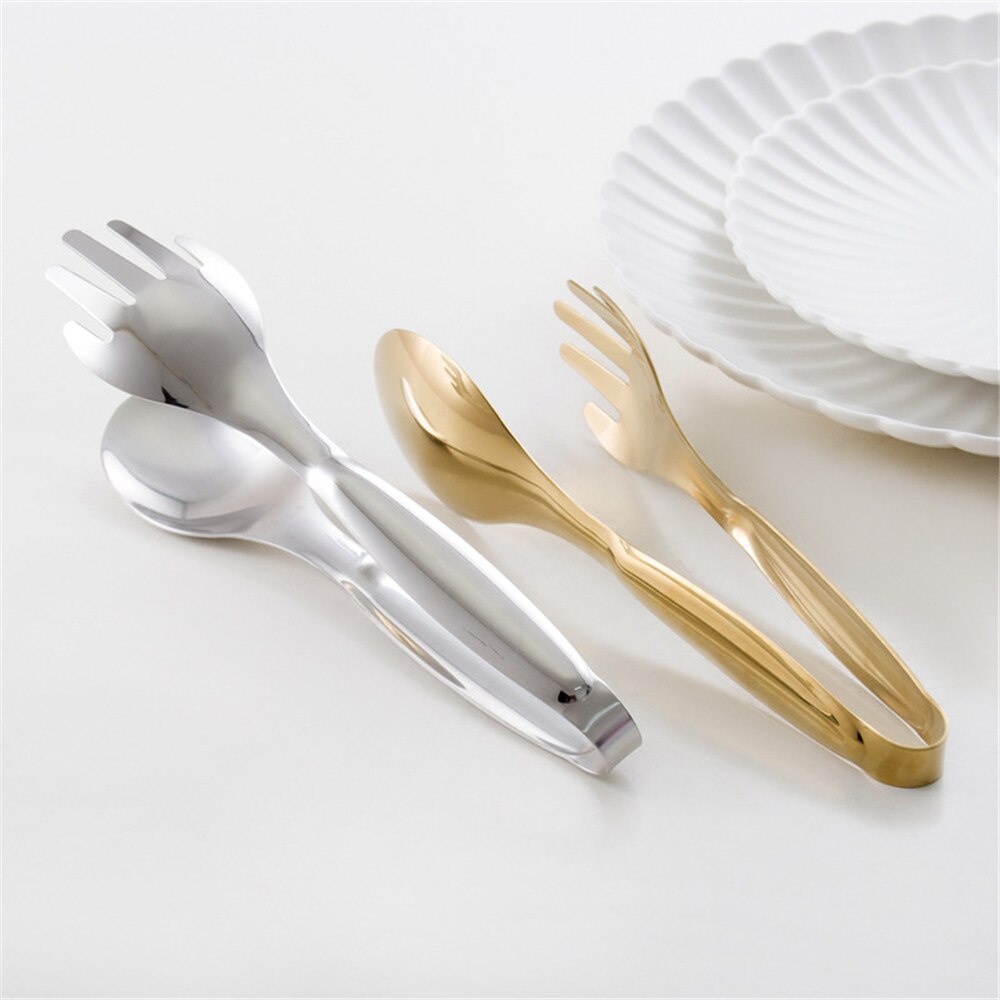 Rvs Eten Tang Gold Sliver Keukengerei Buffet Koken Gereedschap Bbq Clips Brood Steak Tong Clip Keuken Accessoires