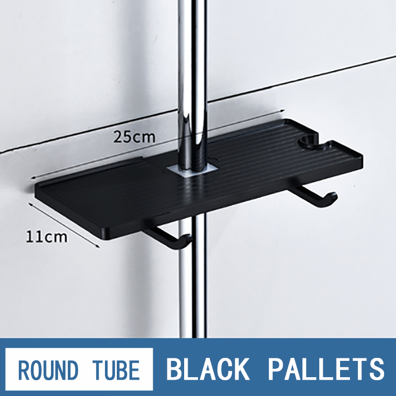 Wall Household Item Bathroom Shower Holder Rack Organizer Bathroom Shelf Shampoo Tray Stand No Drilling Floating Shelf for Shelf: Light Grey
