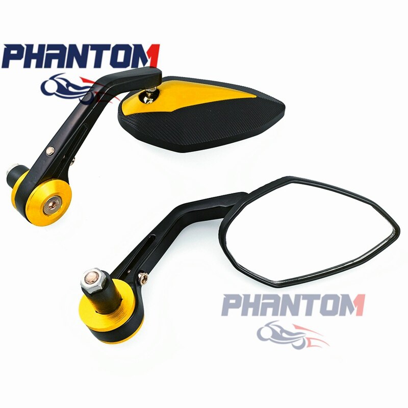 7/8 " stuuruiteinden spiegels ovale custom klassieke zijspiegels chopper bobber cafe racer atv quad achteruitkijkspiegels: Goud