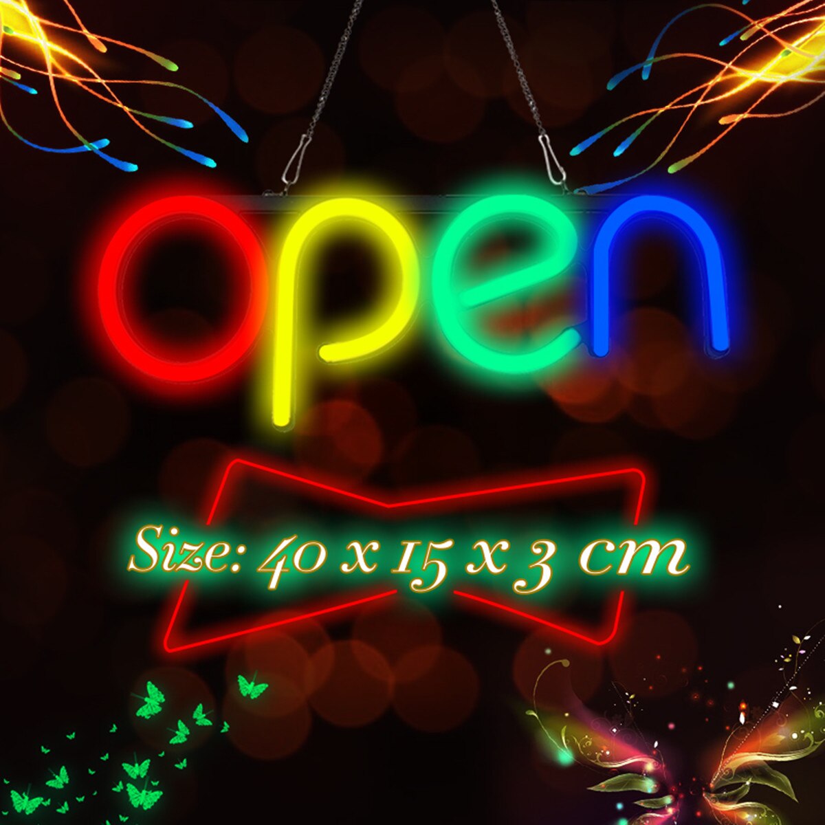 Tube Neon-Bulbs Led-Light Wall-hanging OPEN Neon Sign LED Tube Handmade Visual Artwork Bar Pub Club Wall Decor Light