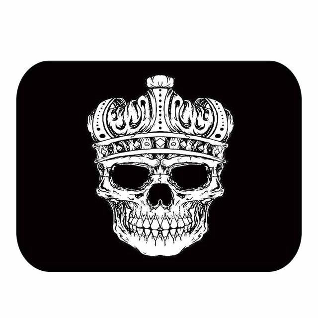 Tapis de bain en flanelle avec tête de mort, décoration d'intérieur, paillasson antidérapant, tapis de bain: 4