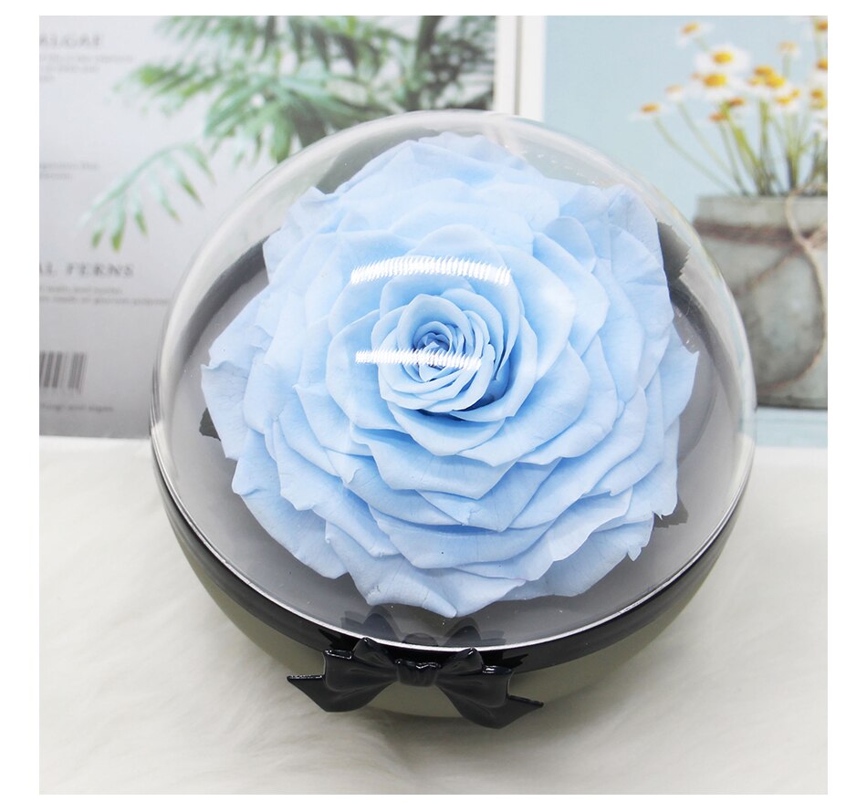 Bola de cristal, flor Artificial, de boda, simulación, vida duradera, rosas, bola, en forma de corazón, multicolor opcional