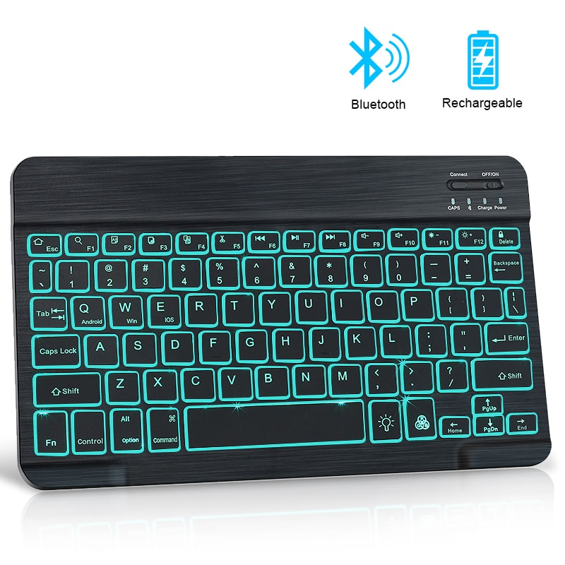 Mini Bluetooth Keyboard Rgb Draadloze Toetsenbord Met Achtergrondverlichting Russain Notebook Ipad Toetsenbord Voor Tablet Telefoon Laptop Pc Computer