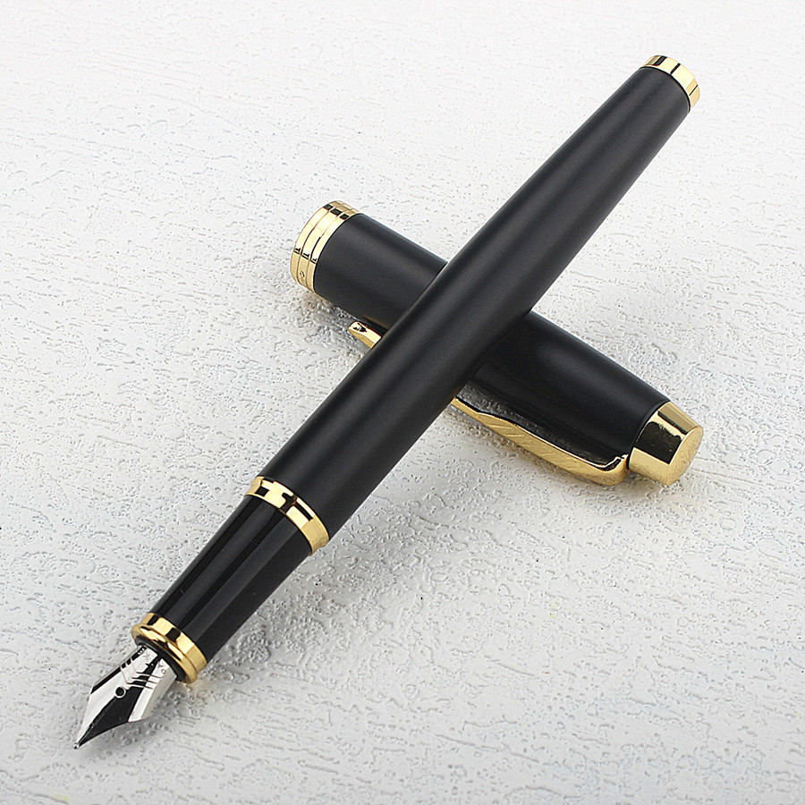 Metal Fountain Pen Black/ Red Luxury Pens 0.7mm Nib Writing Ink Pens Stationery Business Office School Supplies