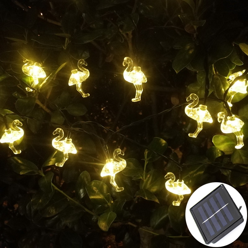 Solar Power Lamp Led Tuin Flamingo Lichten String Twinkle Outdoor Waterdichte Garland Bruiloft Christmas Light Party Decoratie