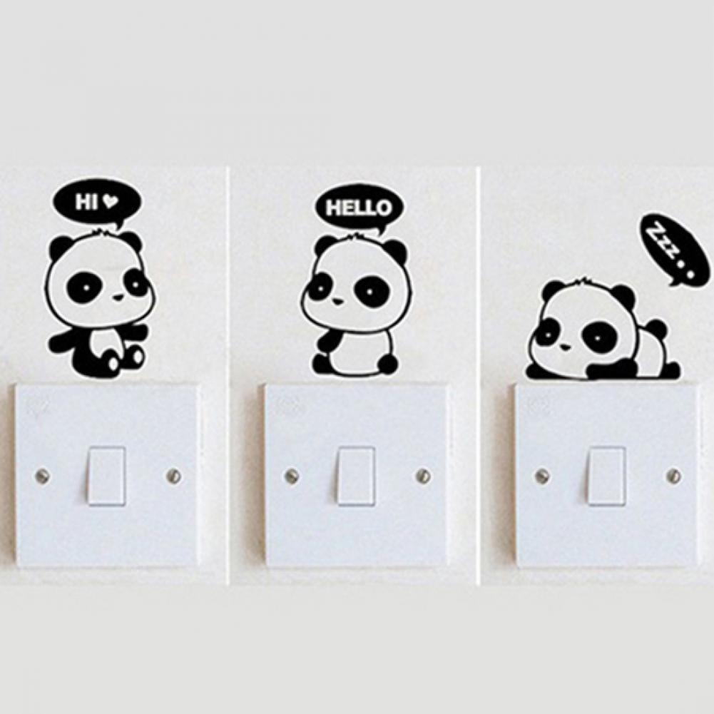 Switch Decal Animal Pattern Self-Adhesive Removable Panda Switch Sticker for Bedroom Wall Stickers Home Decor