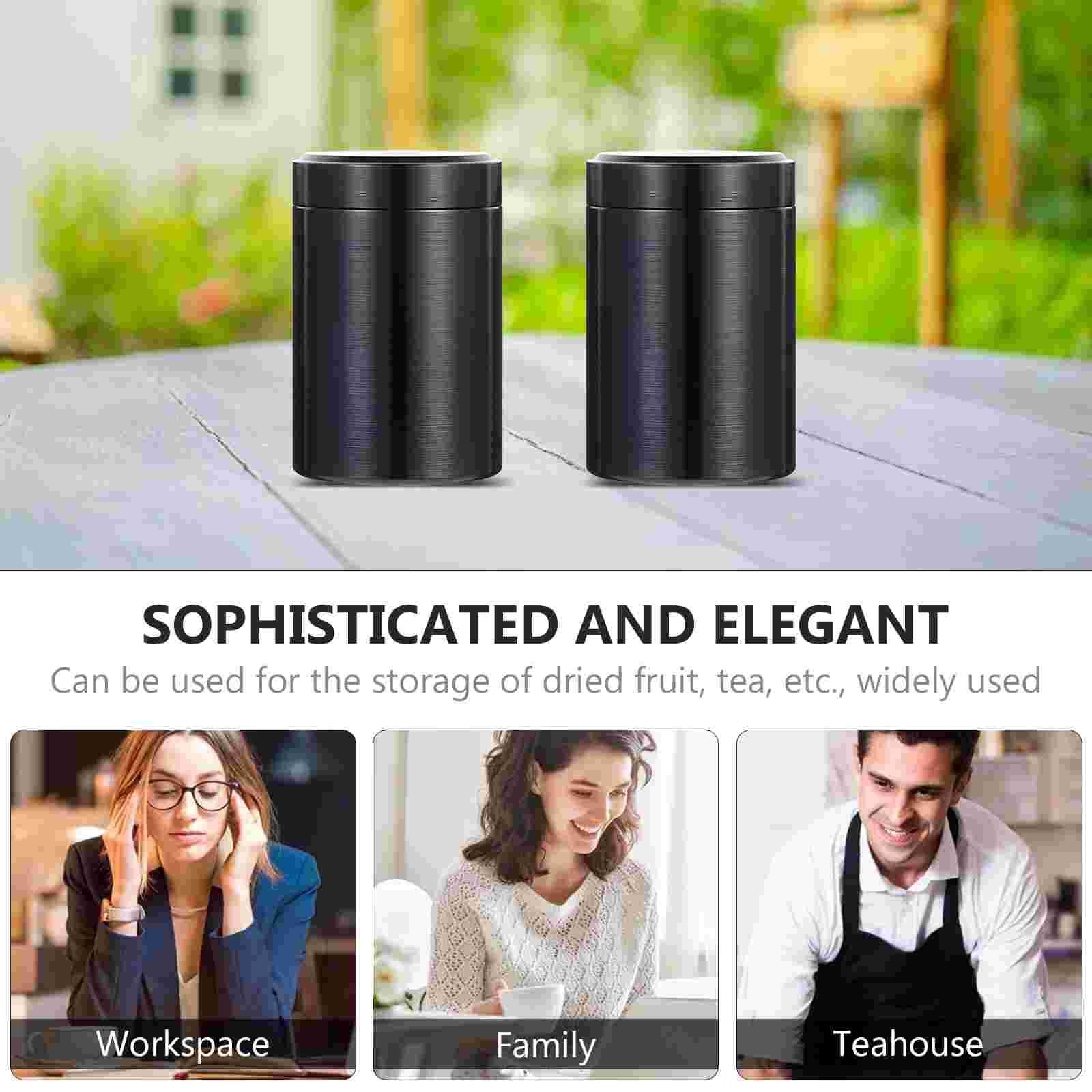 2pcs Tea Jar Portable Sealed Tea Cans Sealing Tea Jar Portable Tea Jar for Families Friends Co-worker Lover