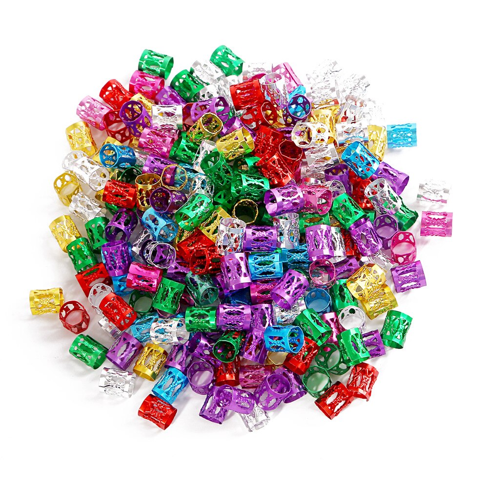 50 stk/pakke 8mm 8 farver blandede perler til tøj dekoration justerbare hår fletringe manchet klips syning håndværk diy rør smykker