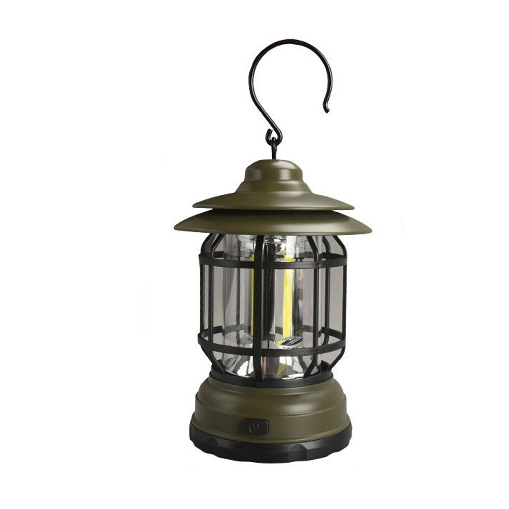 Retro Campsite Lantern COB Camping Light Can Rechargeable Portable Outdoor Tent Light Emergency Lamp Lantern Lighting Tool: Battery-C