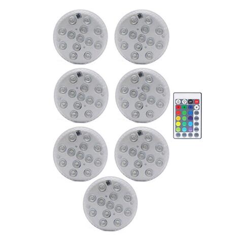 Flytande poollampor 16 färger dränkbara led-lampor med magnet och sugkopp dammfontän undervattensled nattlampa: 7 st