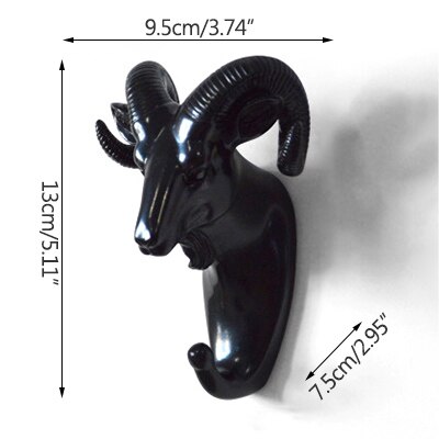 Hanger sleutelhaak multifunctionele amerikaanse kledinghaak houder decoratieve haak dierenhaak muur huishoudelijke naadloze klevende haak: Zwarte antilope