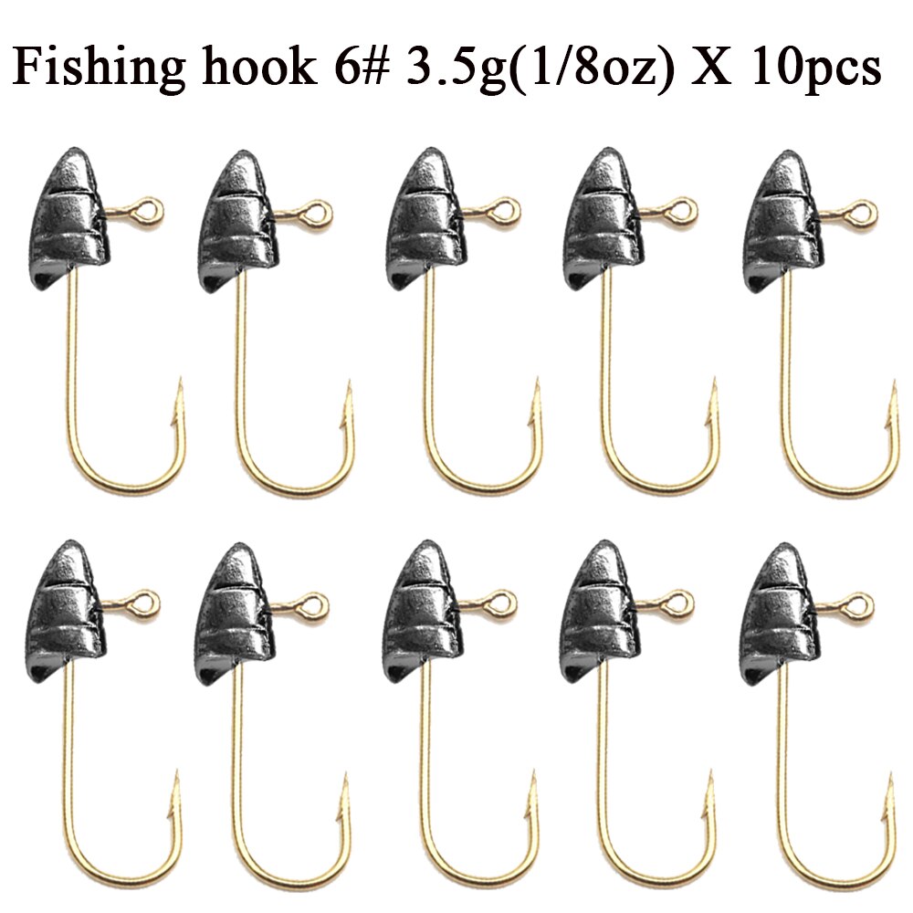 10 Stks/partij Micro Jig Hoofd Vishaak 1.4G-5G Ijsvissen Haak Mini Crank Vishaak Zachte Lokken vissen Accessoires: 3.5g