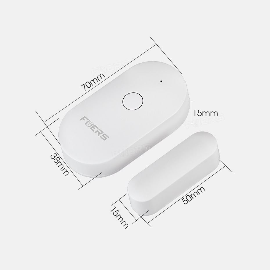 Fuers Tuya Smart Home WiFi Sensor de puerta Detectores de puerta abierta Sistema de alarma de protección de seguridad Alerta de seguridad para el hogar Alarma de seguridad