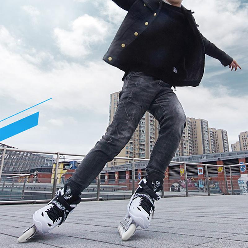 Verstellbare Inline-Rollschuhs chuhe profession elle blinkende Schiebe-Sneaker Outdoor-Rennen Eis schnell lauf 4 Räder Schuhe