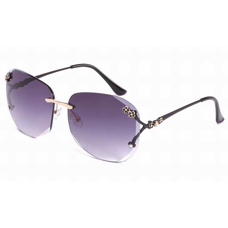 Stil skåret kant polariseret god stor størrelse solbriller solbriller til damer pc linse metalbeslag nr. . 702: Grå