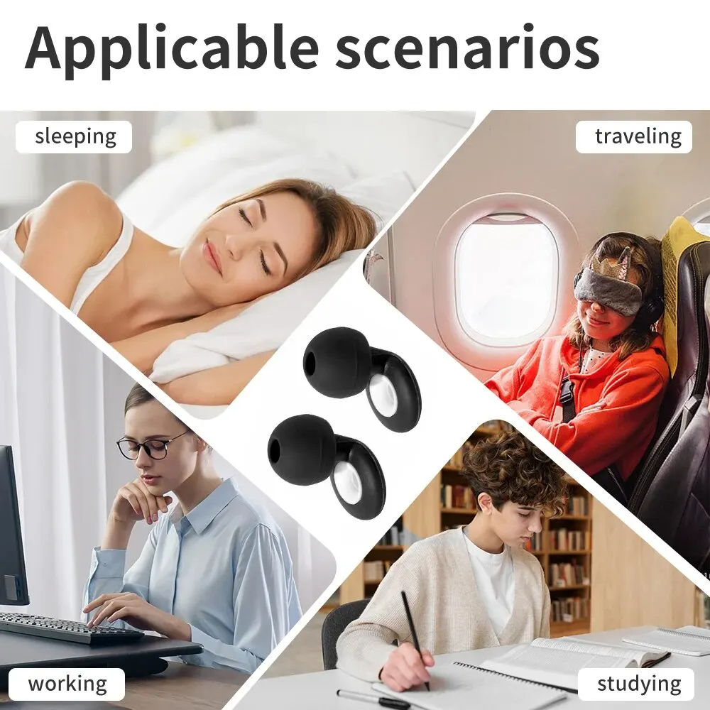 Tapones para los oídos HUAK-Protección auditiva de silicona de alta fidelidad para conciertos Reducción de ruido Dormir, Tapones para los oídos para nadar-Accesorios adicionales incluida