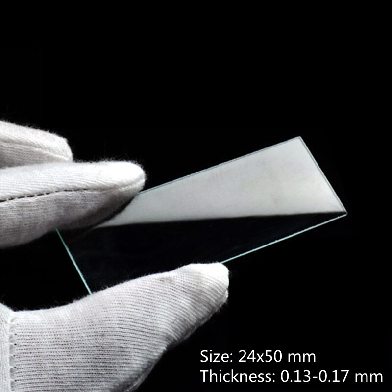 100 st 24 x 50 mm mikroskopglas objektglas täckglas blank tjocklek 0.13-0.17mm transparenta mikroskoptillbehör laboratorium