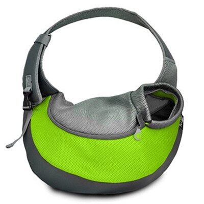 Ademend Kleine Hond Front Draagtassen Mesh Comfortabele Reizen Tote Schoudertas Voor Puppy Kat Huisdieren Carriers: green / S