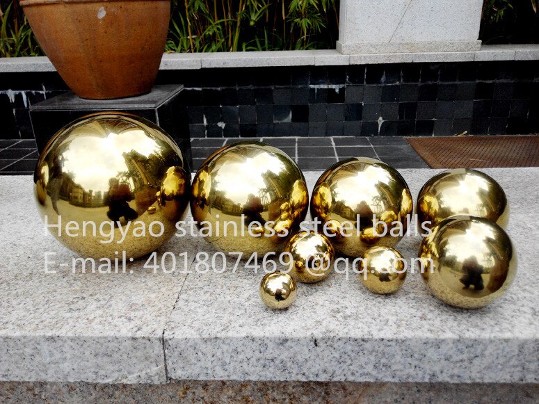Gouden bal Dia 180mm 18 cm rvs titanium plated gold hollow bal naadloze bal home yard interieur decoratie bal