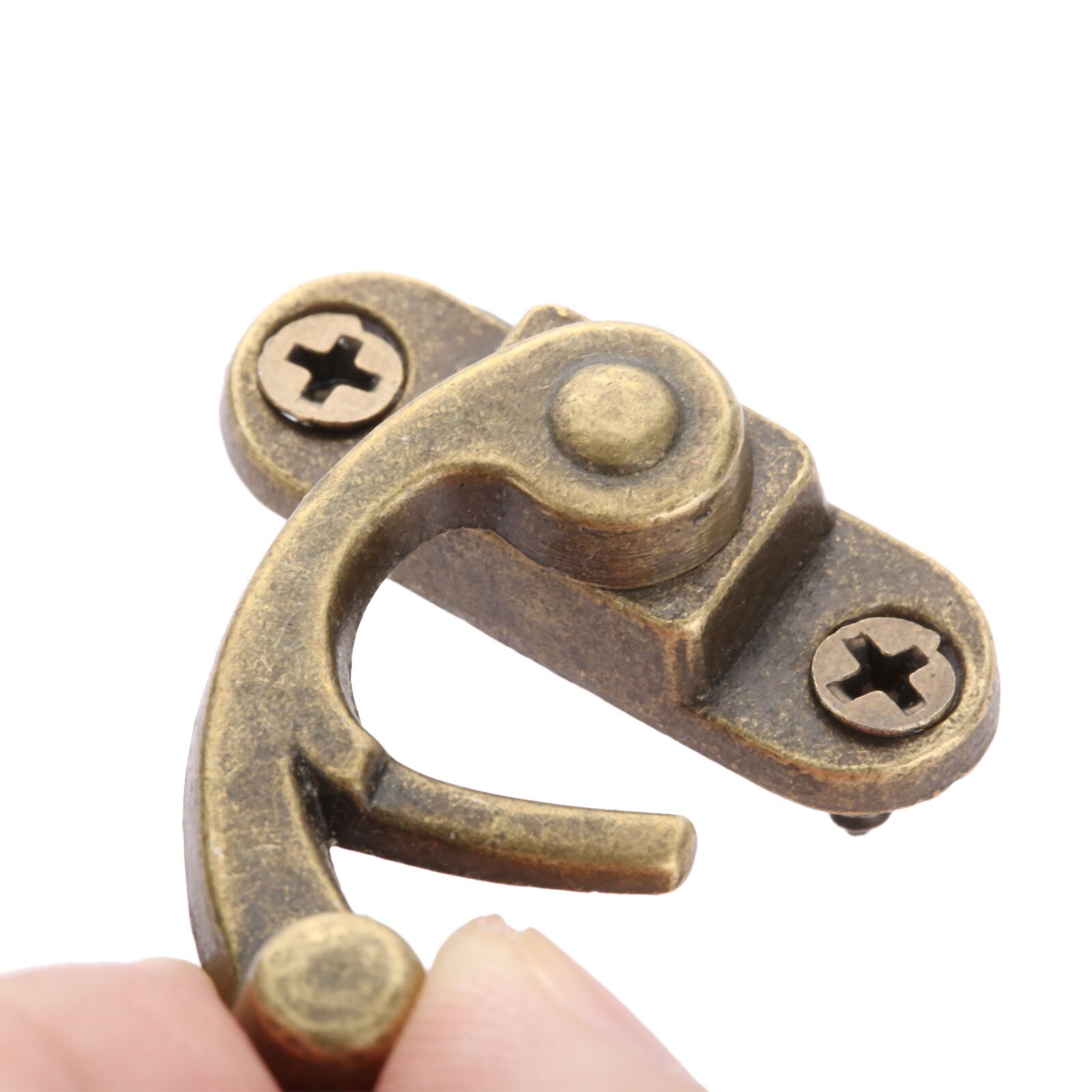 2 stk antik jern hængelås låse hasp spænde horn fangst lås kroglås til mini smykkeskrin til møbler hardware 29*33mm