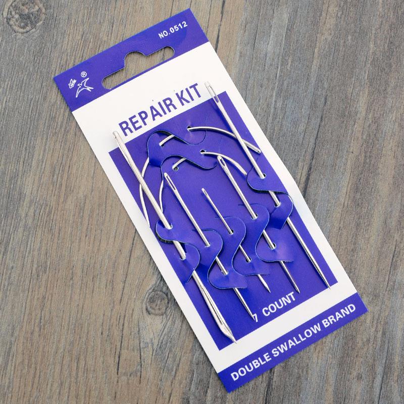 7Pcs/Set Leather Sewing Needles Hand Craft DIY Curved Needles Repair Fur Stainless Steel Pin Stitch Needlework Kit: Default Title