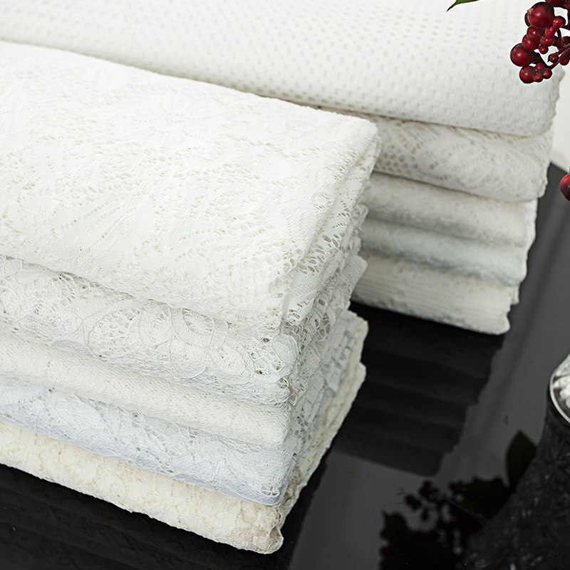 100cm * 140cm / Piece, White Embroidery Lace Cloth, Summer Dress Curtain, Wedding Dress Fabric, DIY Handmade Material