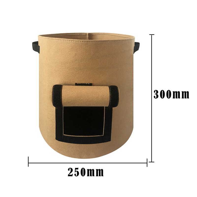 5 Size Plant Grow Bags Home Garden Potato Pot Greenhouse Vegetable Growing Bags Moisturizing Vertical Garden Bag Seedling: 4 Gal brown 25x30cm