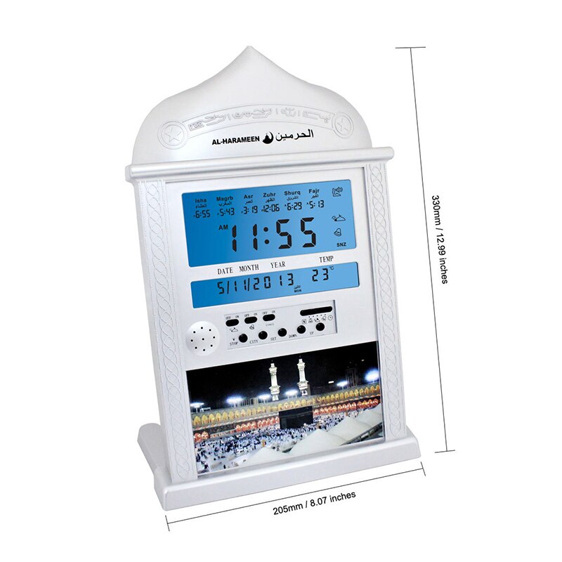 HA-4004 Muslim Prayer Clock Qibla Alarm Clock Islamic Mosque Azan Calendar Muslim Prayer Wall Clock Alarm Ramadan Home Decorate