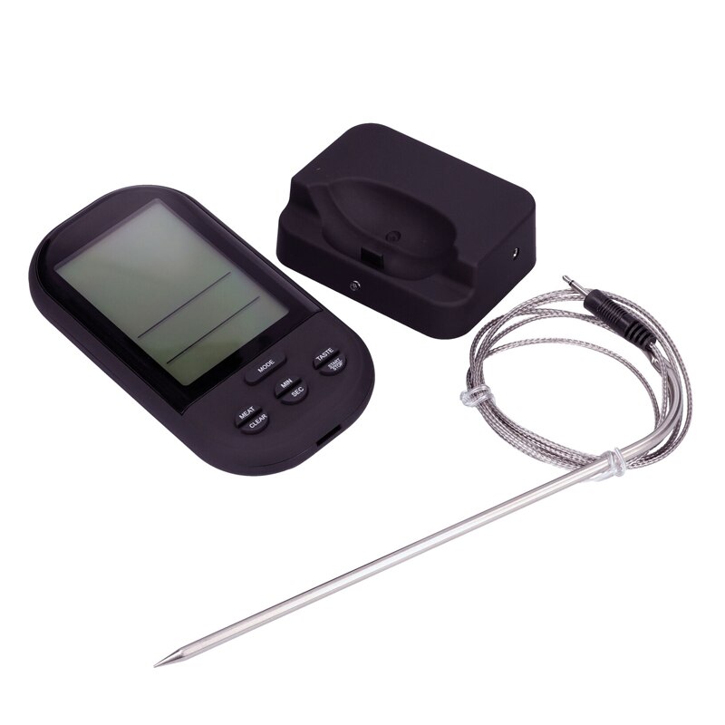 BBQ Grill Wireless Digital Thermometer Meat Food Temperature Meter Black With Stainless Steel Probe For Kitchen Cooking