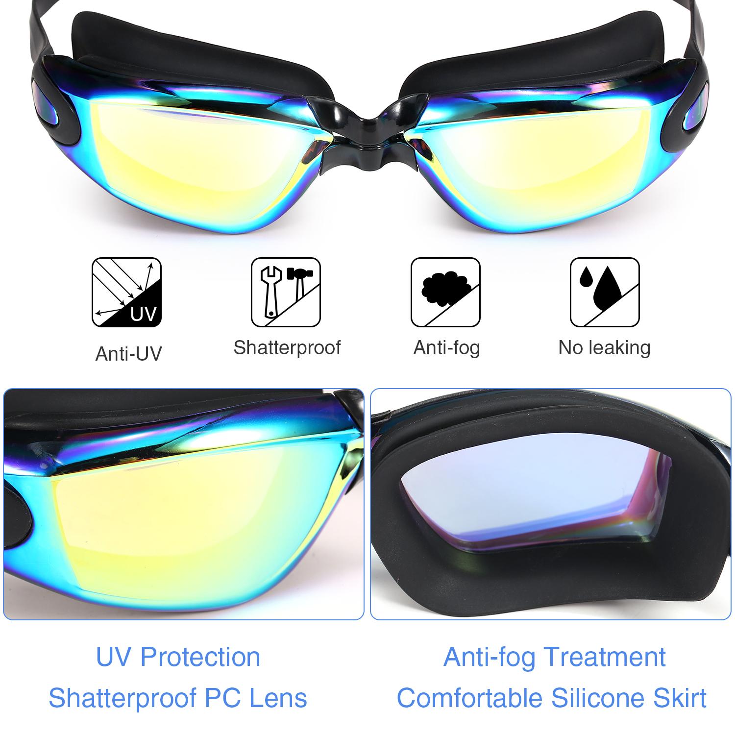 Anti-Fog Badpak Bril Unisex Duiken Verstelbare Zwembril Water Sport Zwemmen Goggle Met Beschermhoes