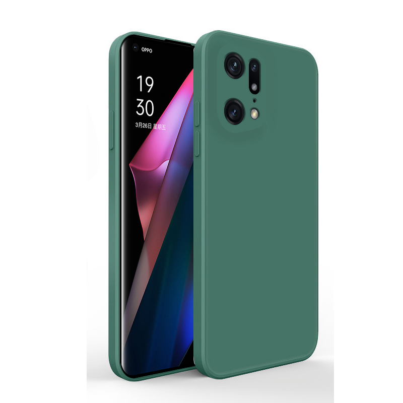 Coque souple en Silicone pour OPPO Find X5 Pro, étui de téléphone liquide: Dark Green