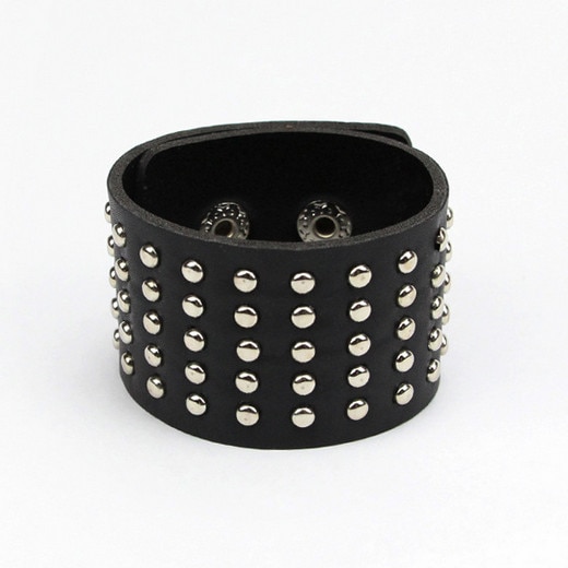 Männer Schmuck gotisch Metall Kegel Zucht Spikes Niet Weiß Schwarz PU Leder Armbinde Armreif Manschette Armbinde Punk stil Kühlen