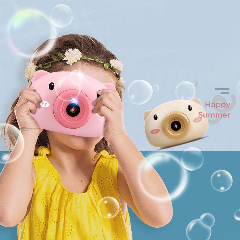 Camera Bubble Blowing Toys For Kids Fully-Automatic Soap Bubble Machine Electric Music Light Summer Outdoor Children Toys