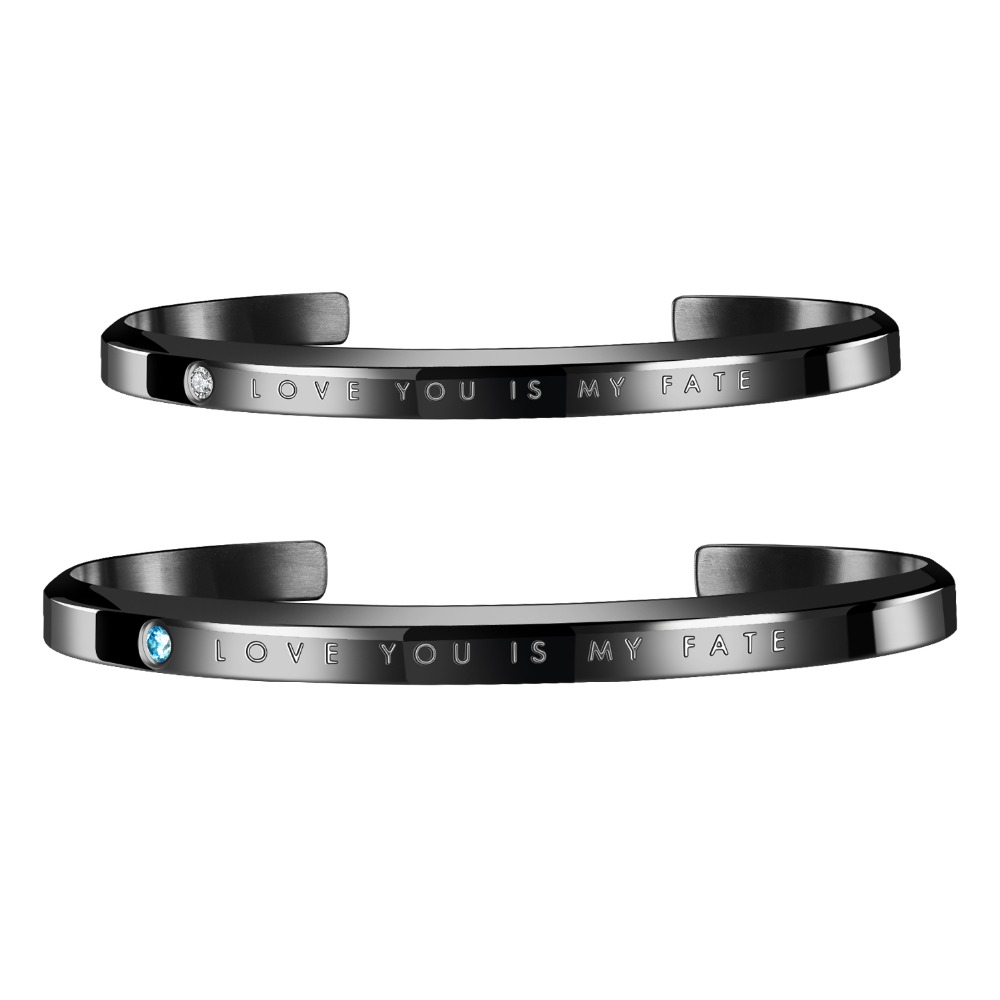 FATE LOVE Koppels Vrouwen Mannen armband & bangles rose goud kleur metalen 316l rvs Brief Mode sieraden voor meisje