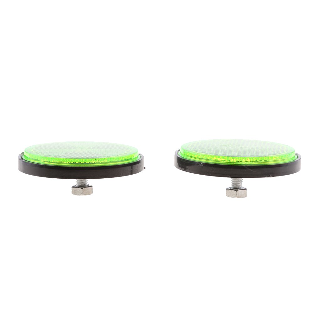 2 Pair Green Round Indicator Reflectors For Motorcycles Dirt Bikes