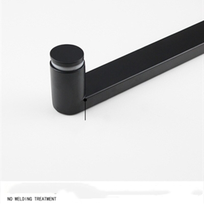 Thickened square tube black stainless steel single side shower room handle black glass sliding door handle(D-42)