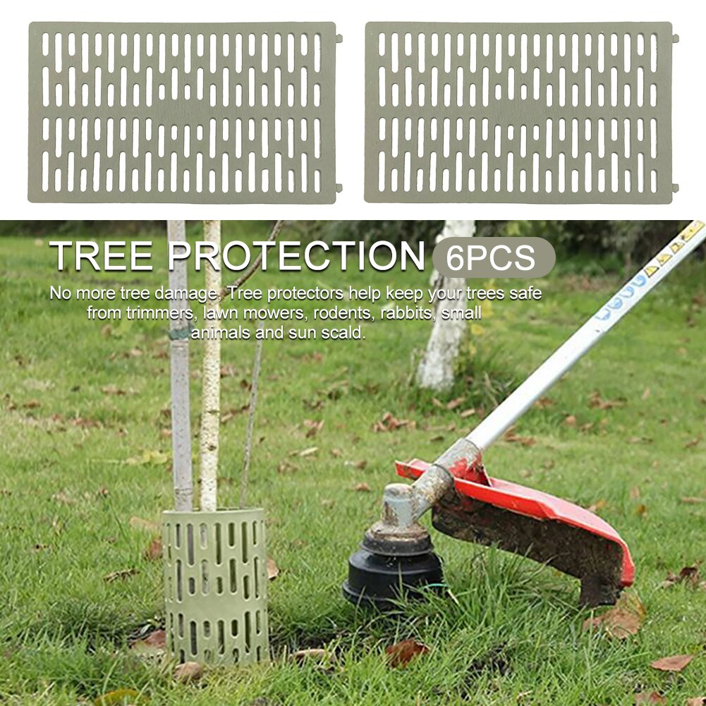 6pcs Lamp Posts Grey Durable Plant Tree Trunk Protector Guard Prevent Damage Practical Landscape Indoor Outdoor Lawn Garden