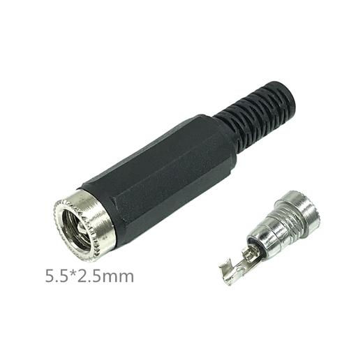 5pcs/lot DC Connector Plug DC USB Welding-Free DC Connector Monitoring Power Plug DC Connector to Terminal 5.5x2.1mm: Red