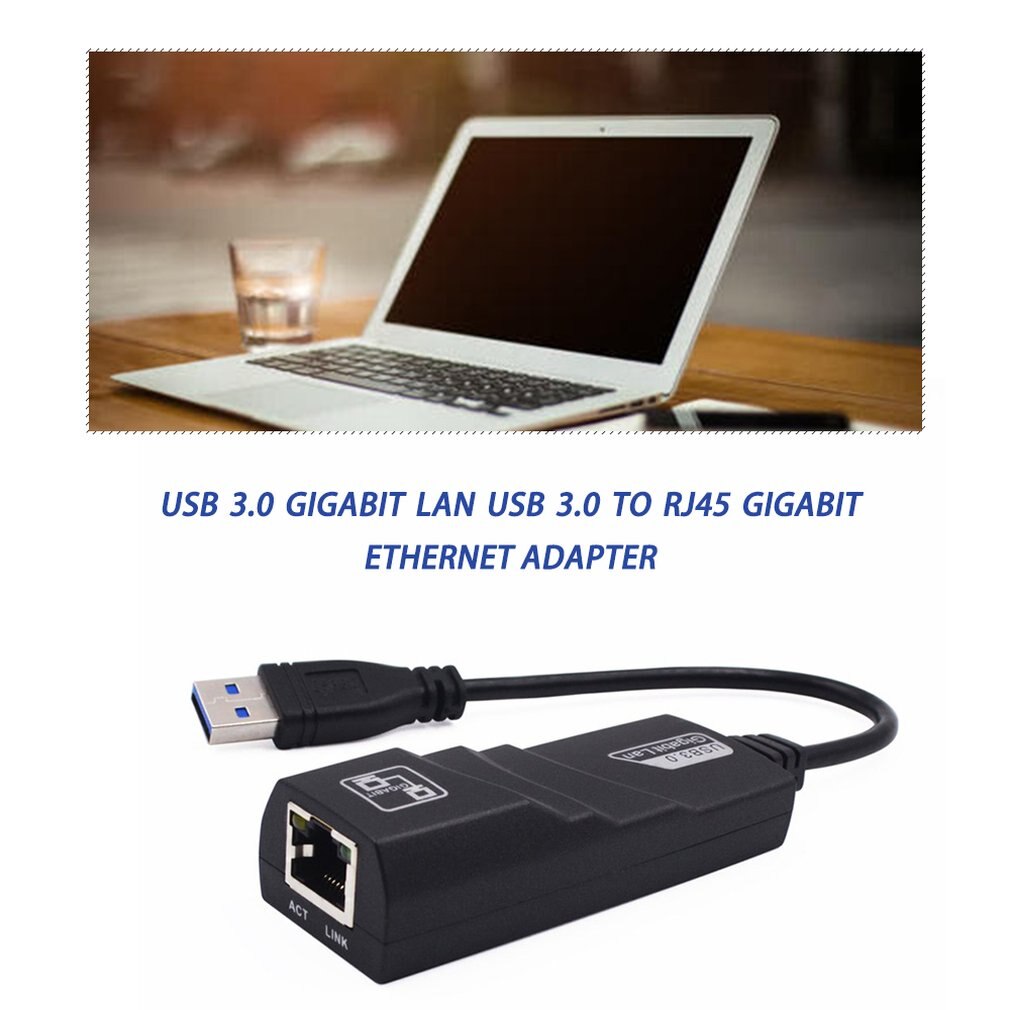 USB 3.0 Gigabit LAN USB 3.0 to RJ45 Gigabit Ethernet Adapter 10/100/1000Mbps Computer to Router Network Adapter