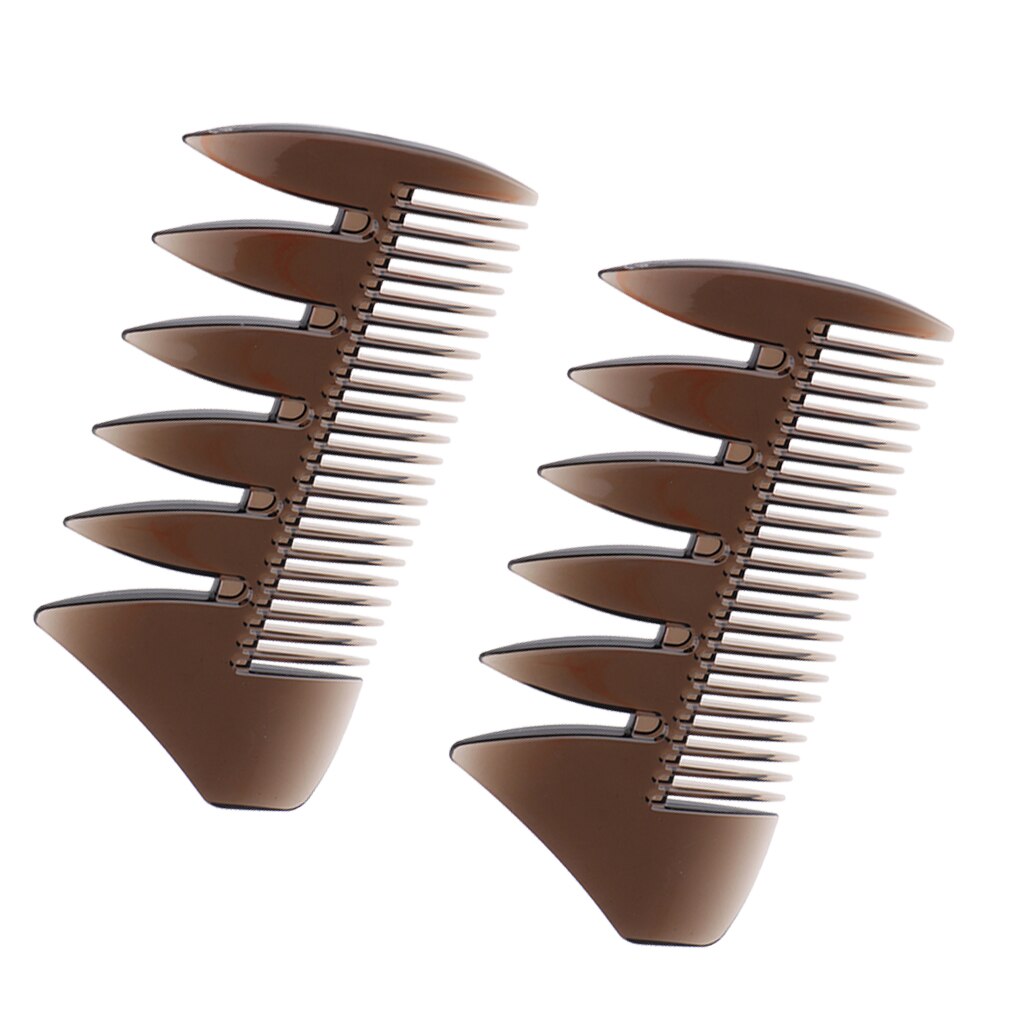 Peine Afro de doble punta para hombre, cepillo de pelo graso, rizado, recto, de dientes anchos y finos, 2 uds.